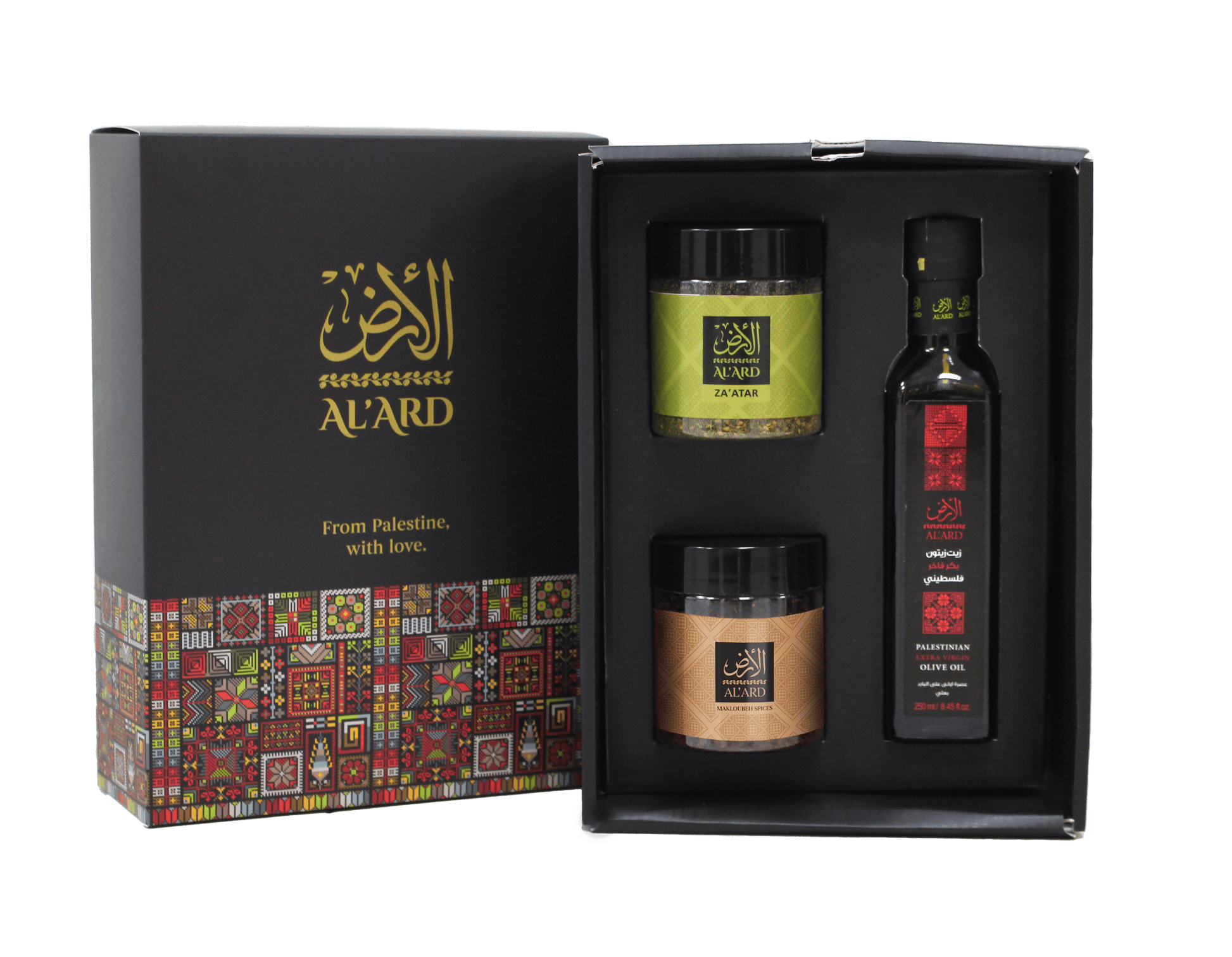 Al'ard USA Al'Ard Premium Gift - Extra Virgin Olive Oil - 250ml + Premium Za'atar 120g + Dukkah Blend 120g