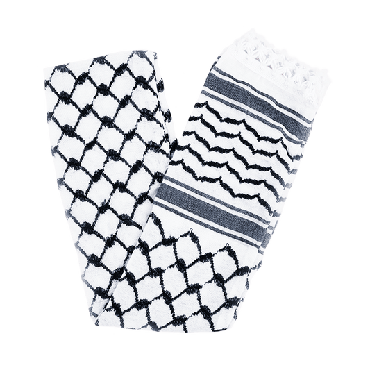 Al'ard USA Scarves Al'Ard Black and white Wishah (Scarf) (Made in Palestine)