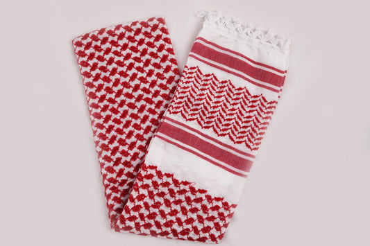 Al'ard USA Scarves Al'Ard Red and white Wishah (Scarf) (Made in Palestine)