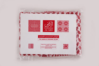 Al'ard USA Scarves Al'Ard Red and white Wishah (Scarf) (Made in Palestine)